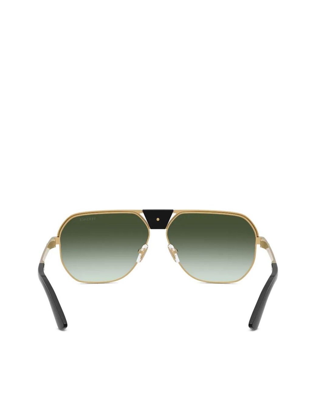 Versace Green Greca-Detail Pilot-Frame Sunglasses for men