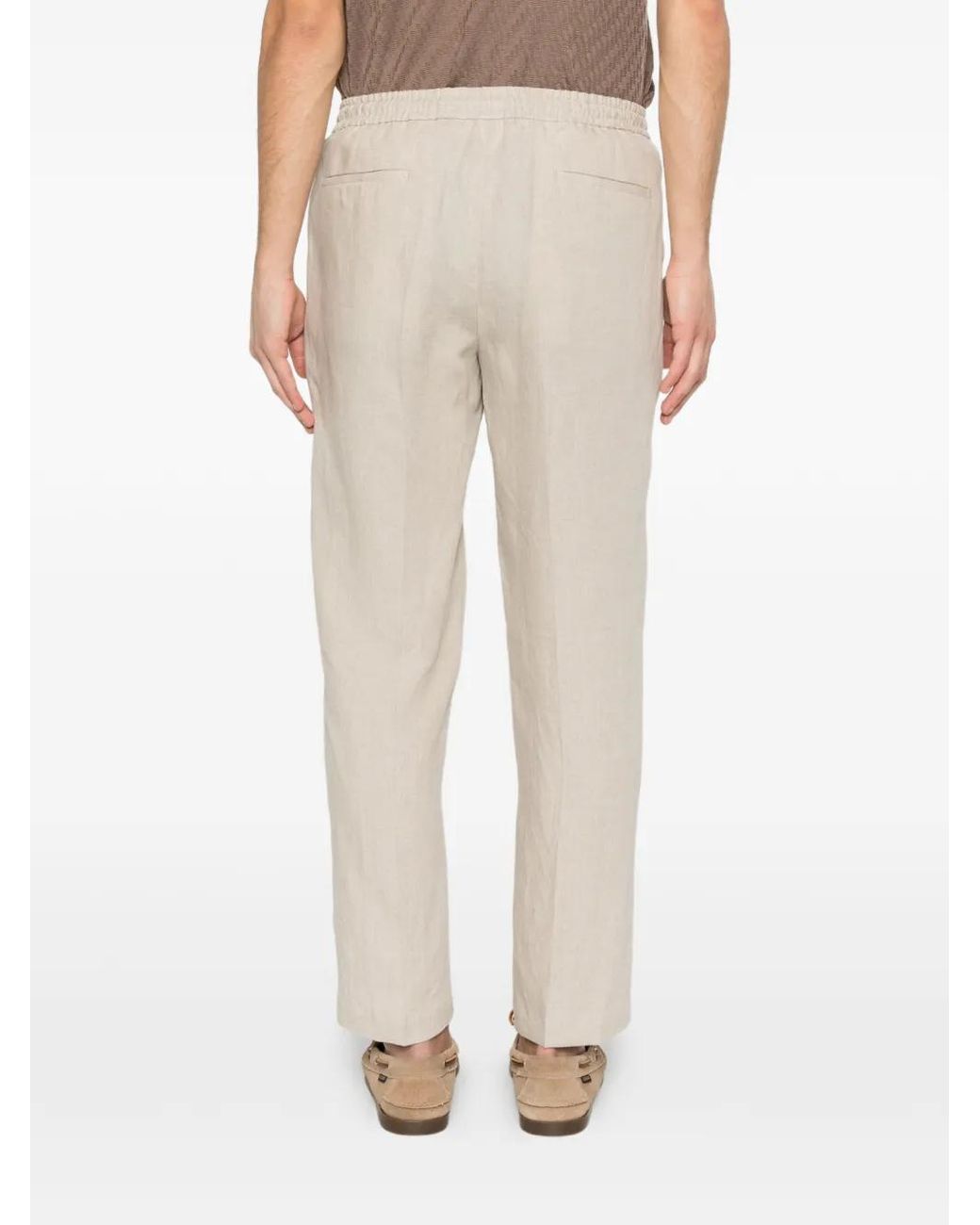 Briglia 1949 White Drawstring Pleated Trousers for men