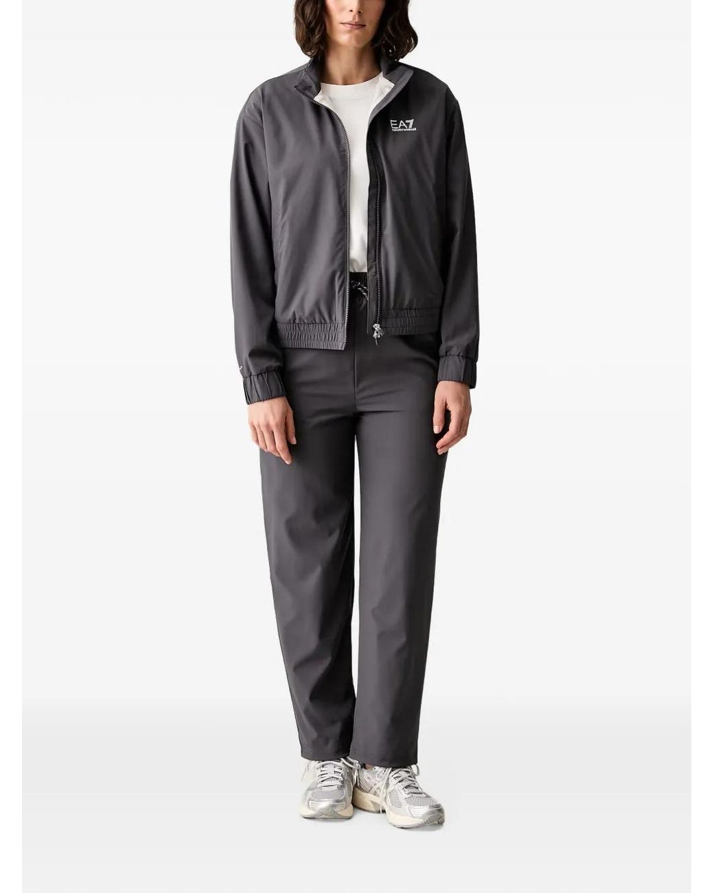 EA7 Black Logo-Print Tracksuit