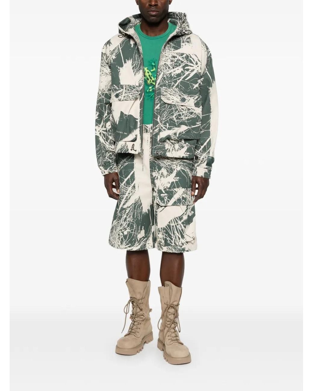 Reese Cooper Natural Patch-Pocket Cargo Shorts for men