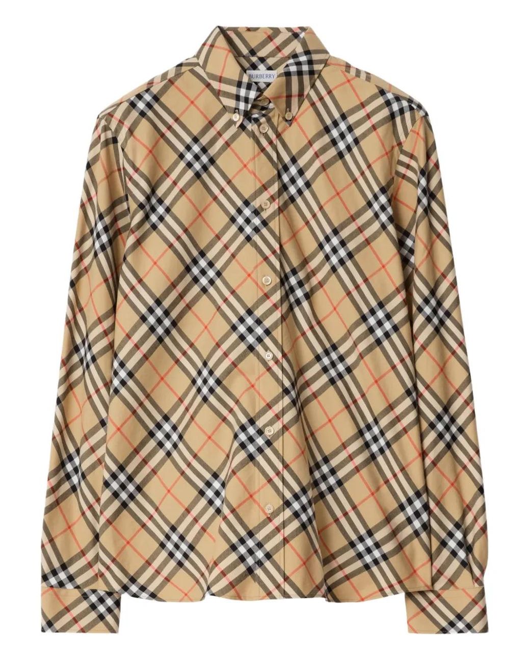 Burberry Katoenen Twill Knoopshirt in het Natural voor heren