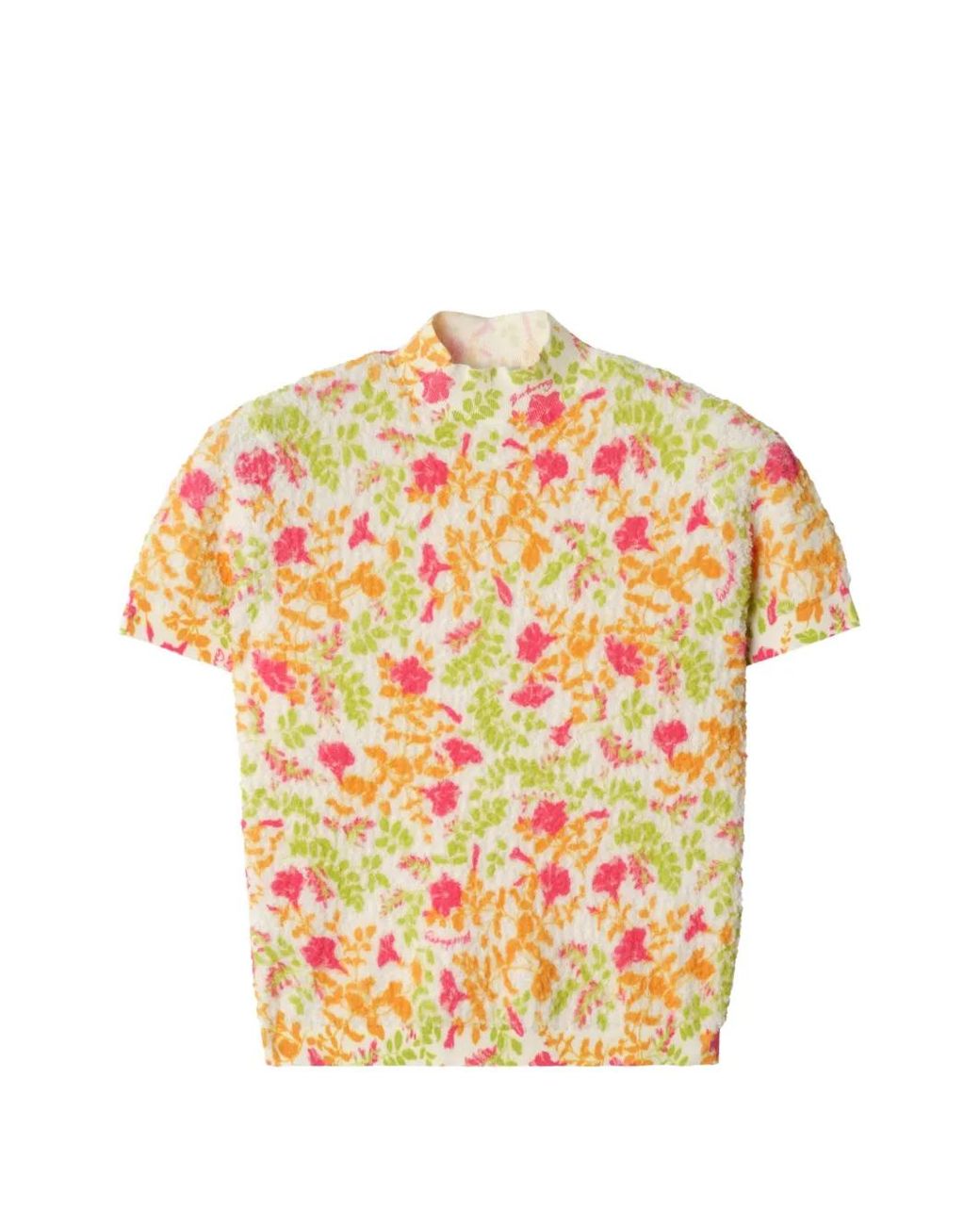 Burberry Gray Floral Cotton-Blend Top