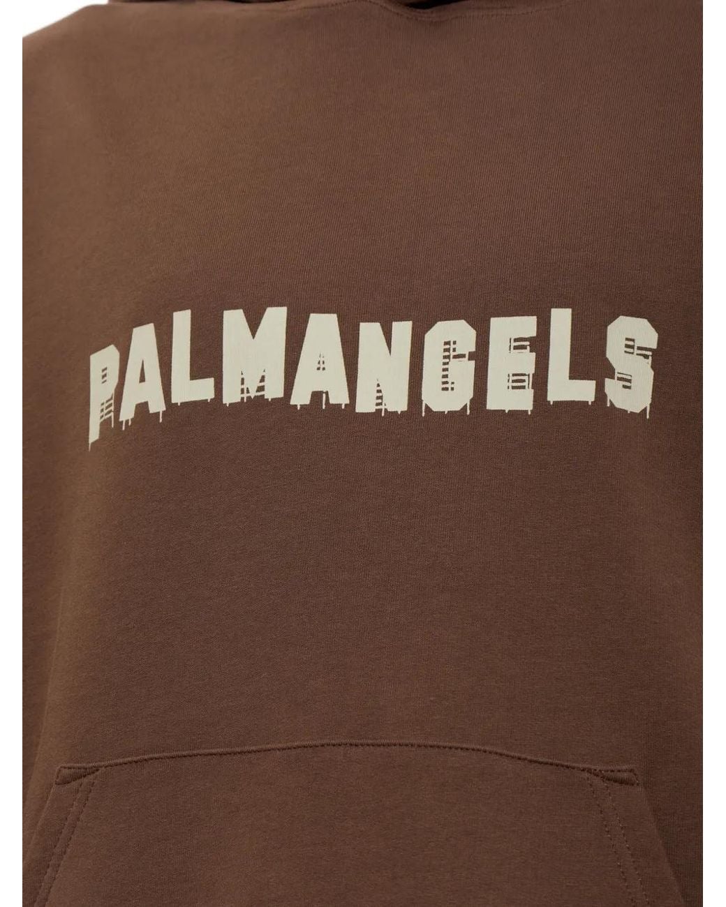 Palm Angels Brown Logo-Print Hoodie for men