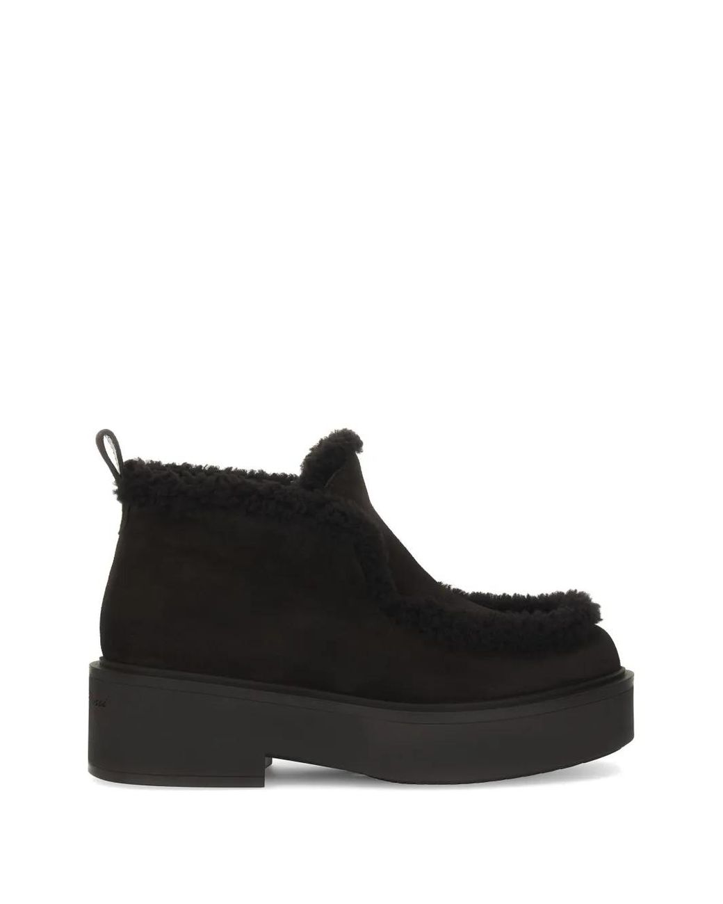 Gianvito Rossi Black Shearling-Trim Suede Ankle Boots