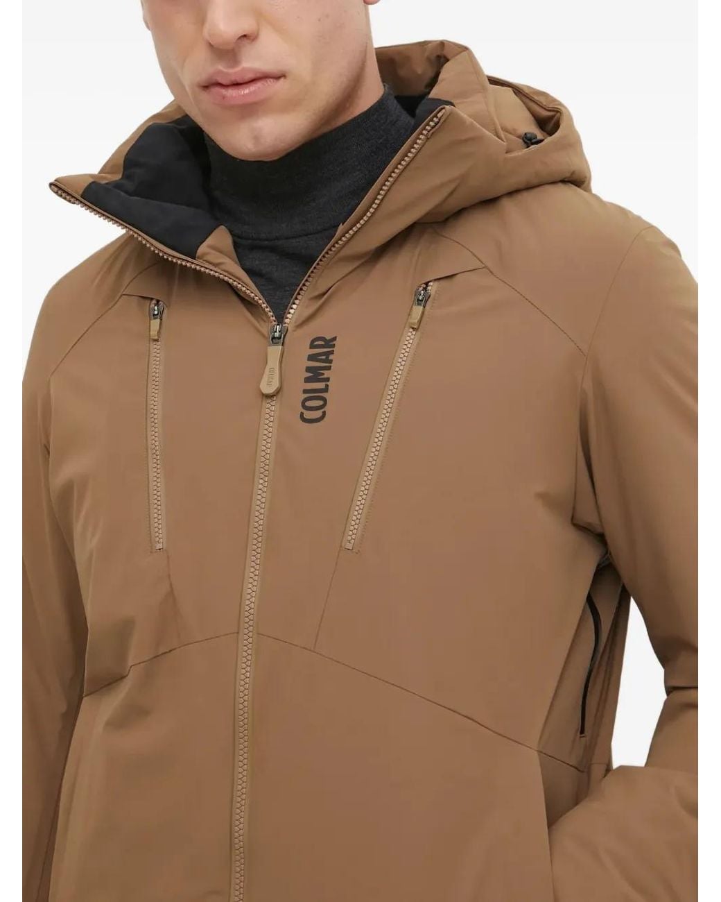 Colmar Brown Zip Hooded Ski Jacket for men