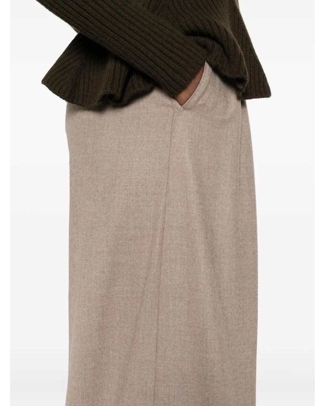 Max Mara Natural Pleated-Front Cashmere Trousers