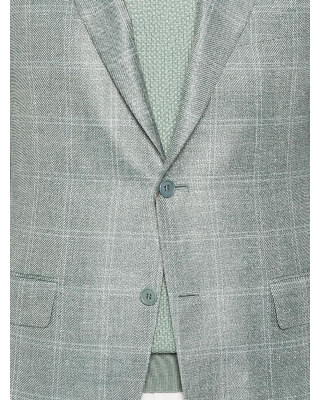 Blazer A Cuadros Con Botones Canali de hombre de color Gray