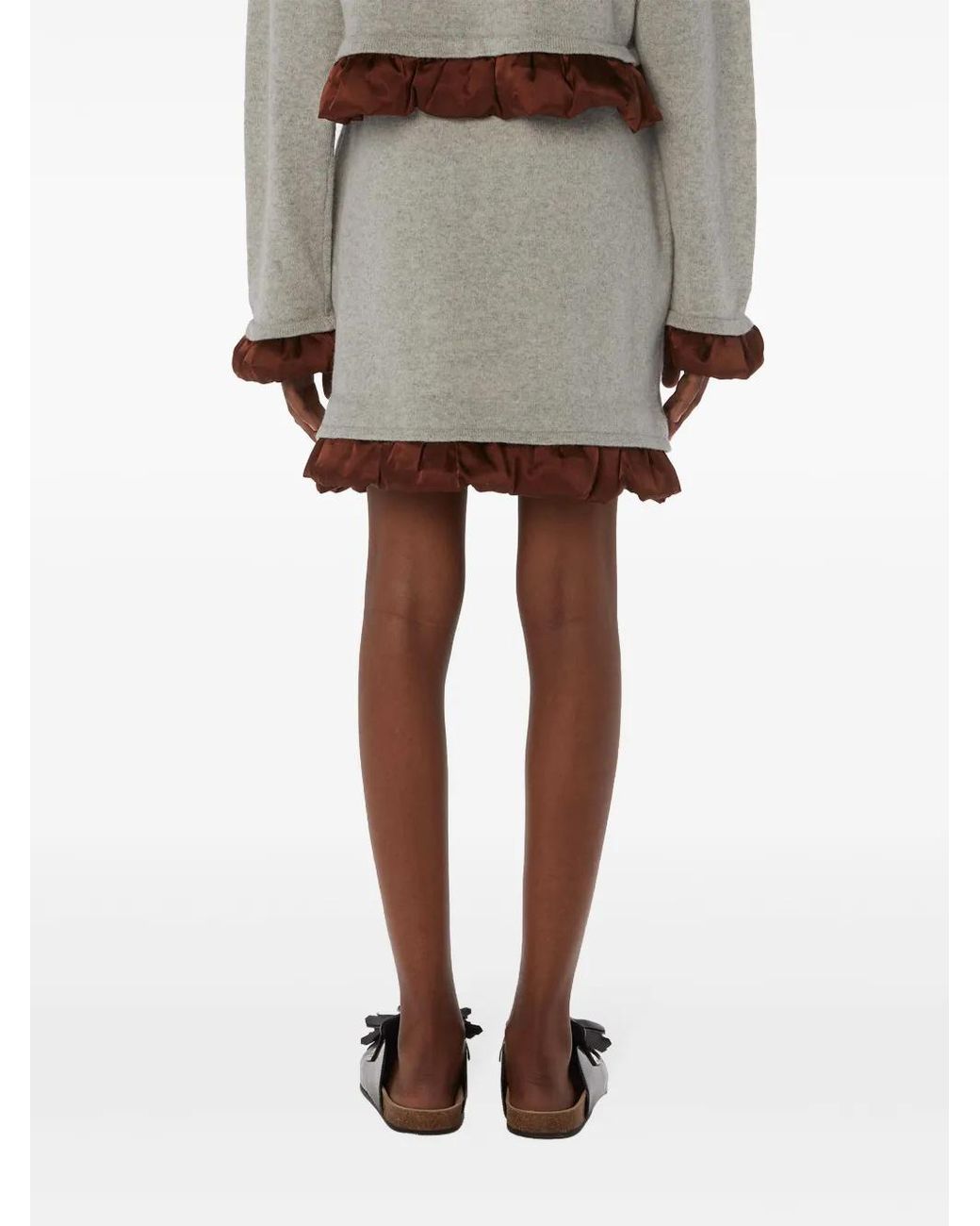 J.W. Anderson Gray Satin-Trimmed Mini Skirt