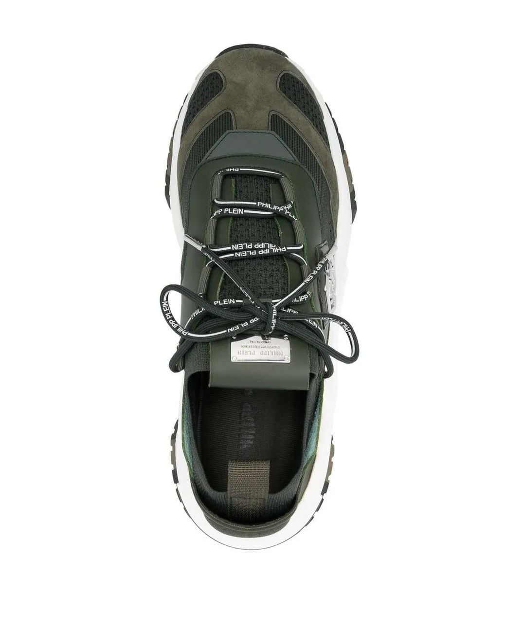 Philipp Plein Green Hexagon Low-Top Sneakers