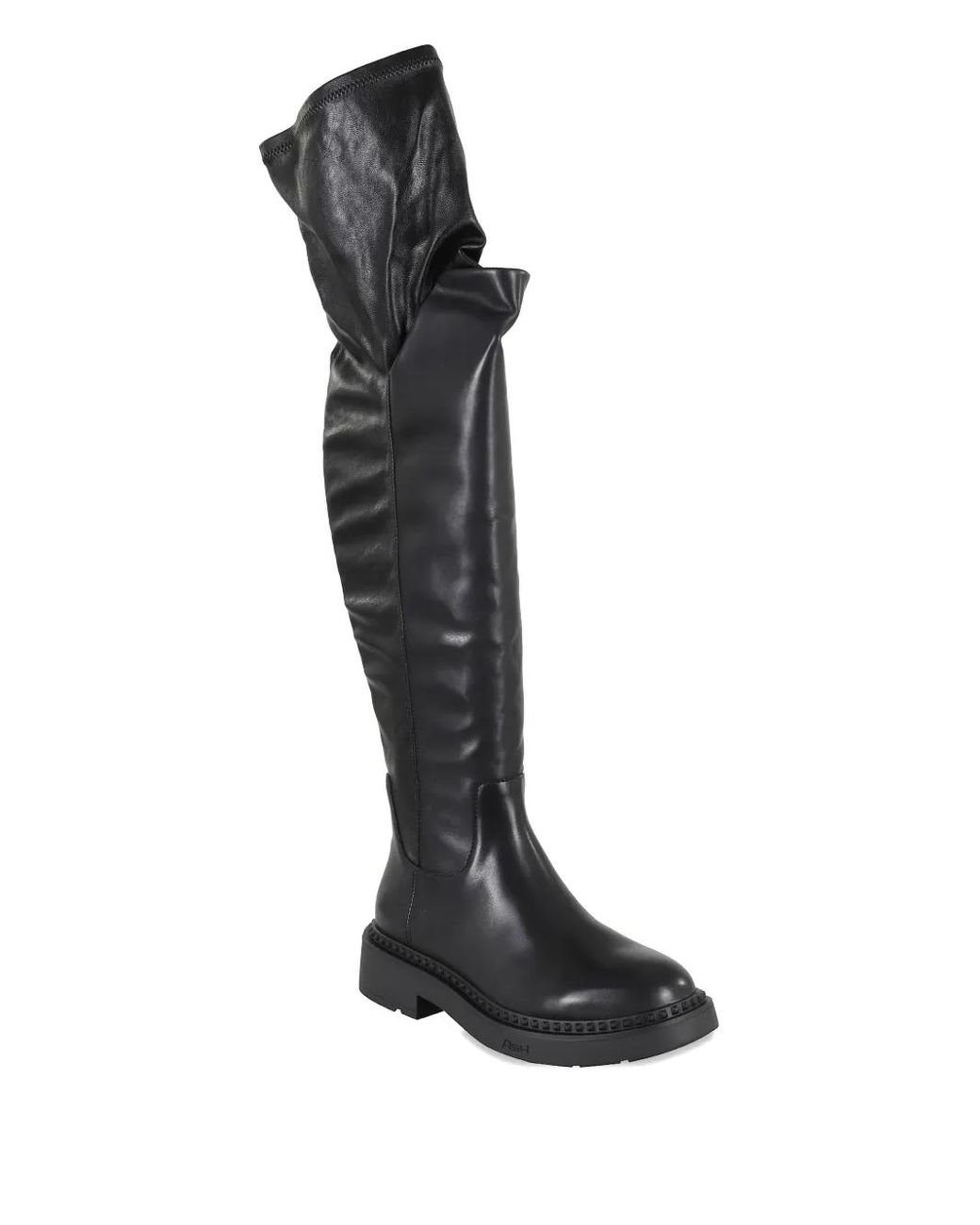 Ash Black Tall Leather Boots