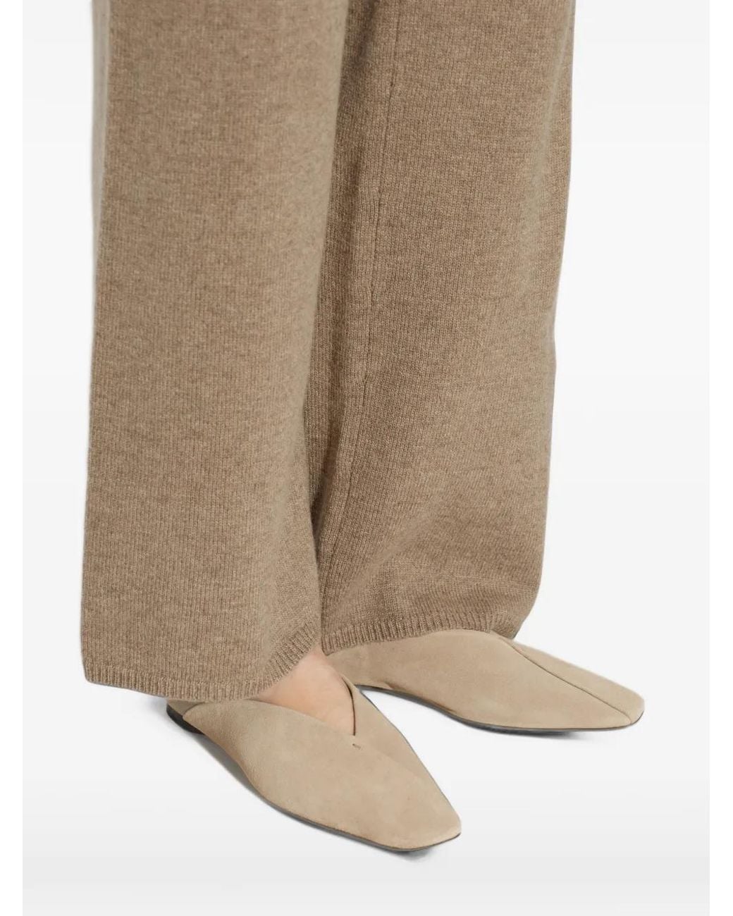 Max Mara White Split Leather And Nappa Leather Ballet Flats