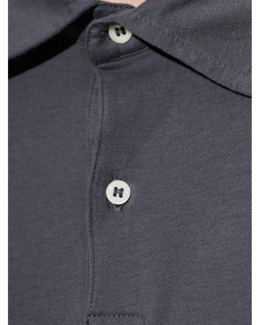 Officine Generale Blue Bruno Button Polo Shirt for men