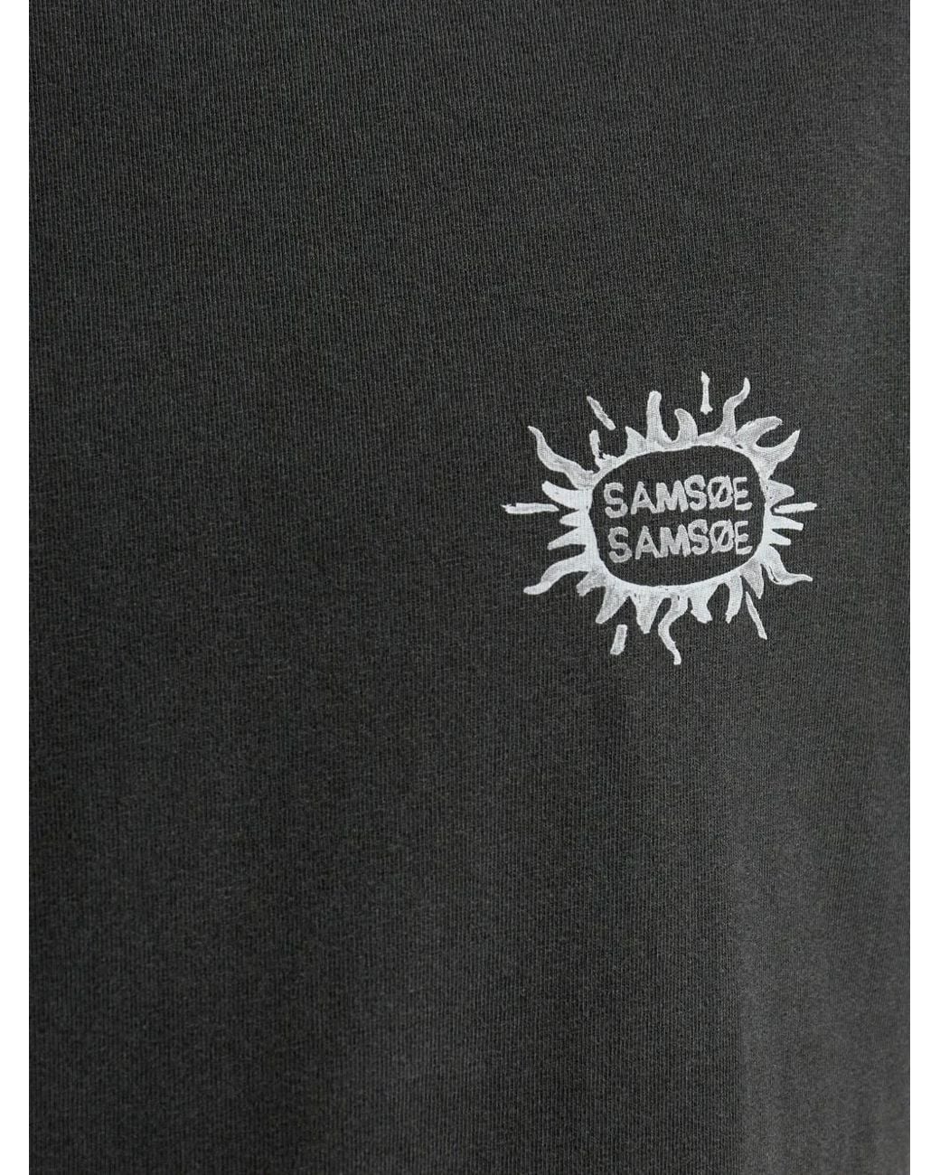 Samsøe & Samsøe Black Graphic-Print T-Shirt for men