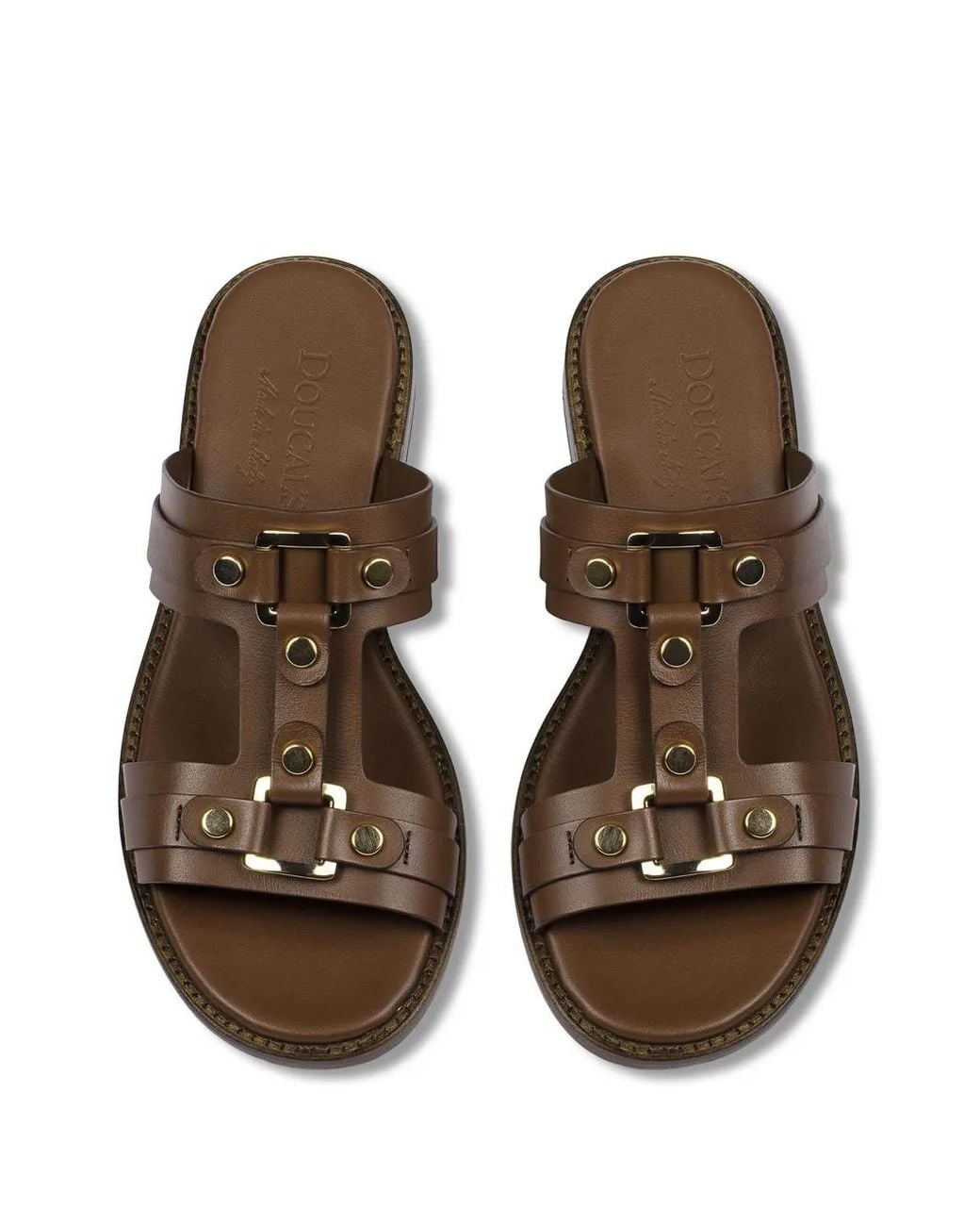 Doucal's Slippers Met Studs in het Brown