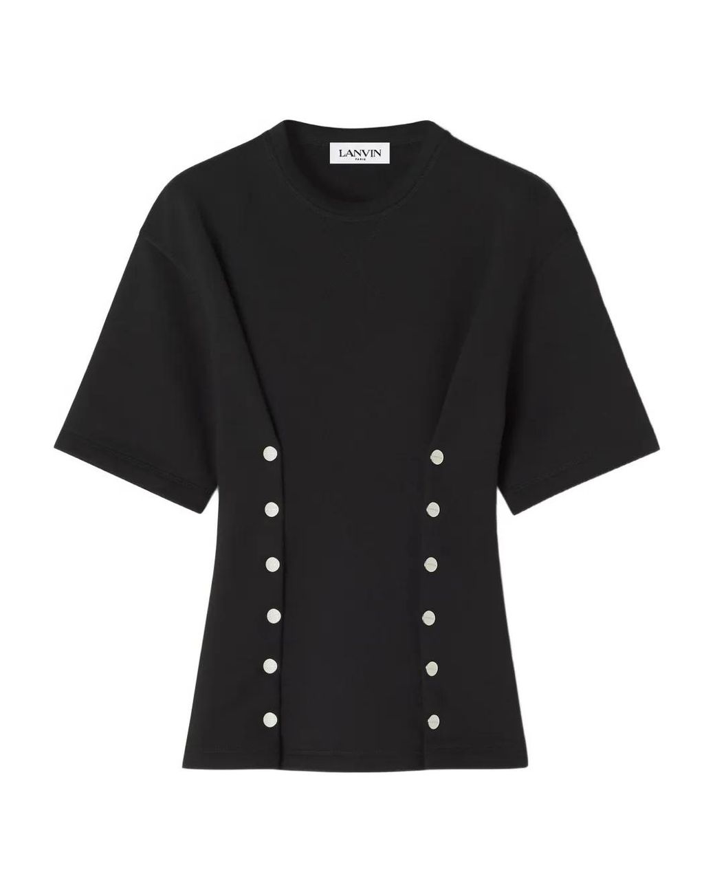 Lanvin Black Button-Detail Fitted Top
