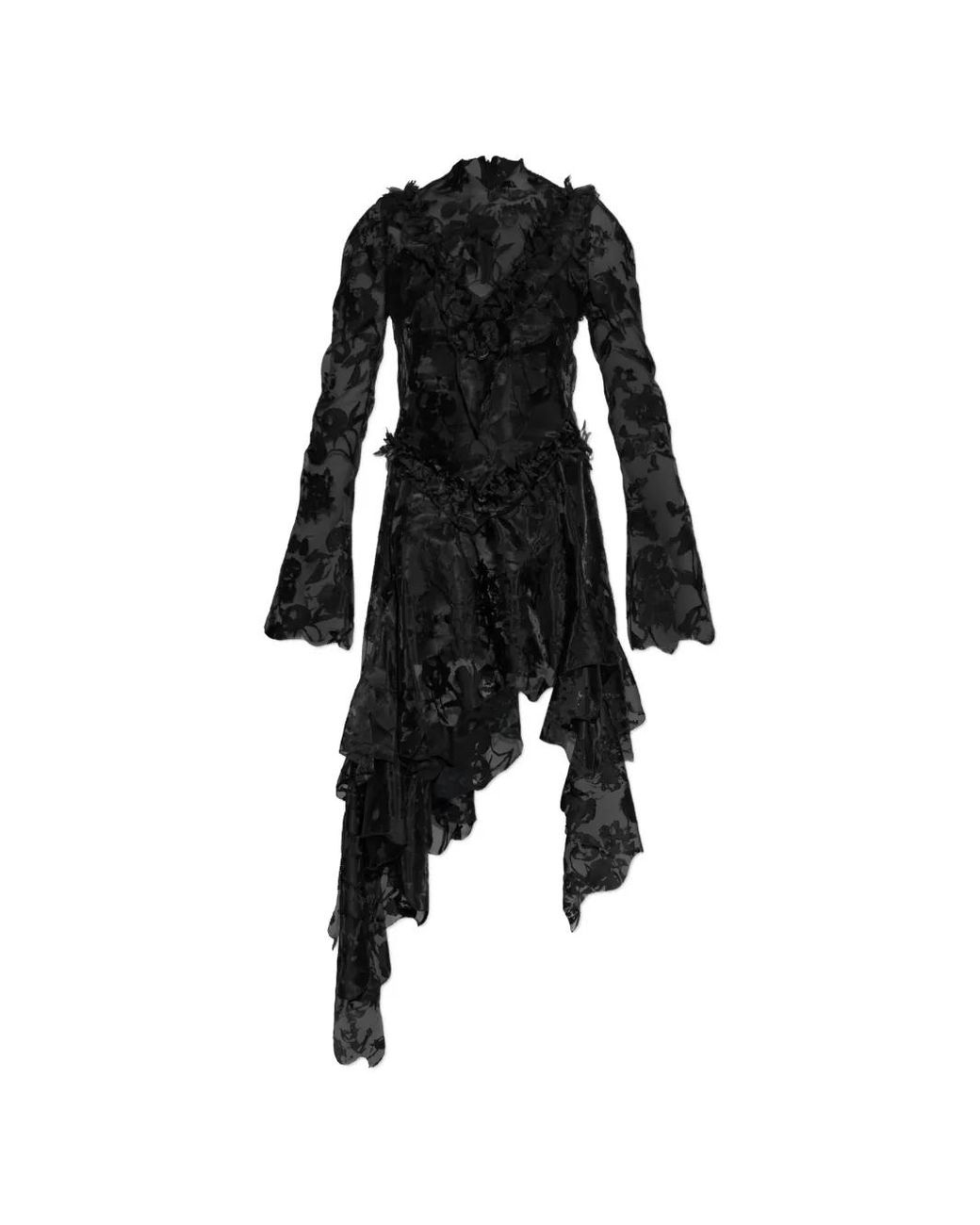 McQueen Black Asymmetrical Dress