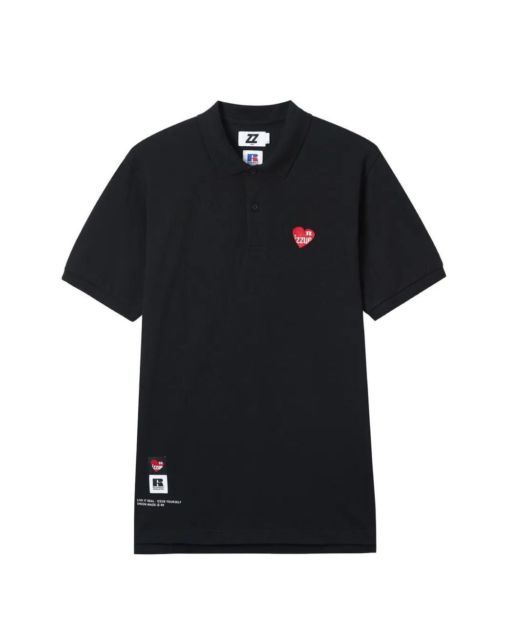 Izzue Black Appliqué Polo Shirt for men