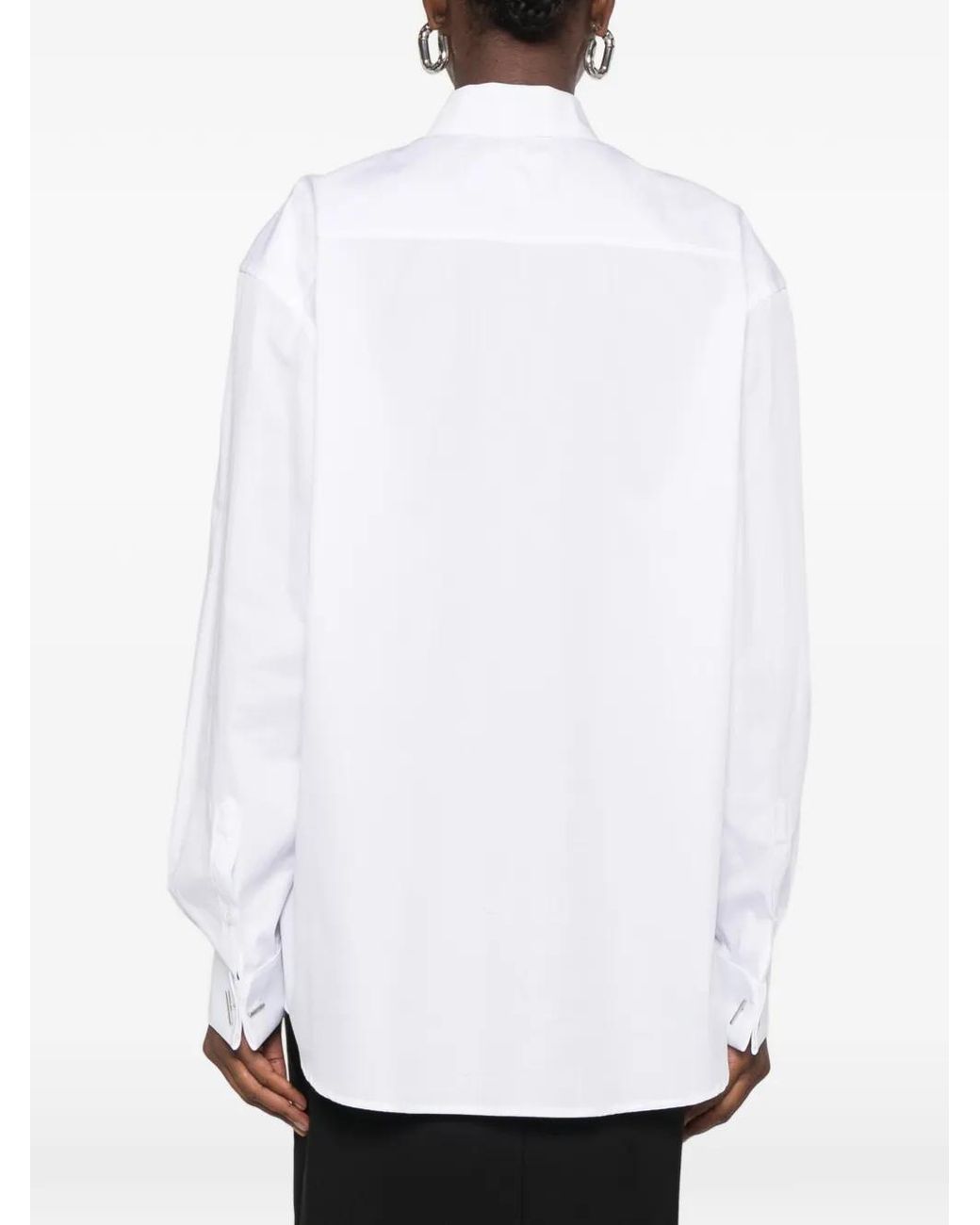 Dondup White Concealed-Button Long-Sleeve Shirt