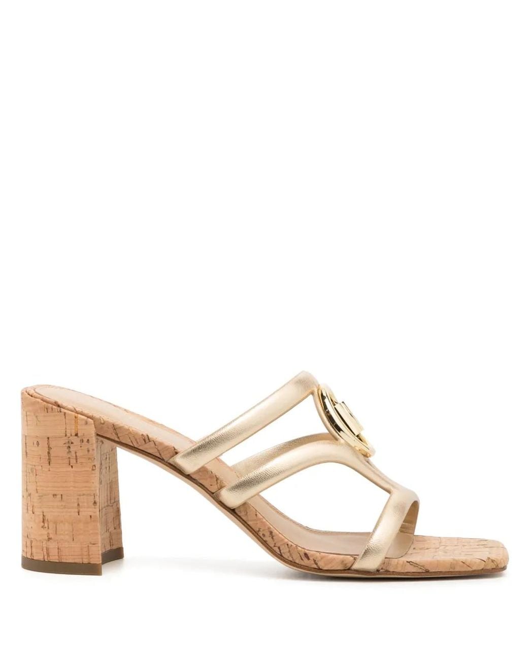 Michael Kors Natural 90Mm Hampton Mid-Heel Sandals