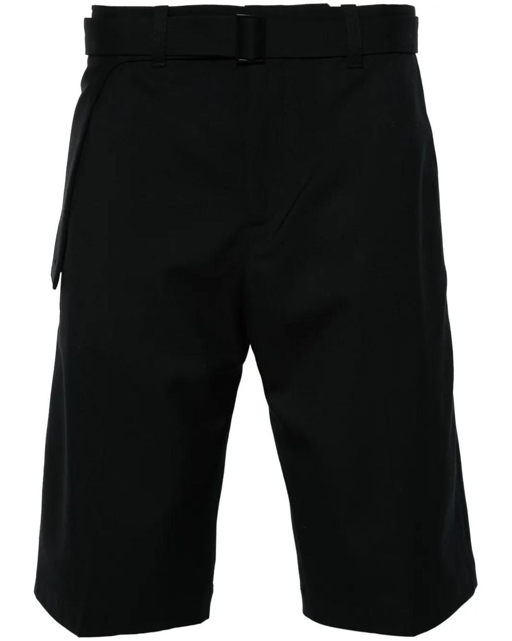 HELIOT EMIL Black Robur Wool Tailored Shorts for men