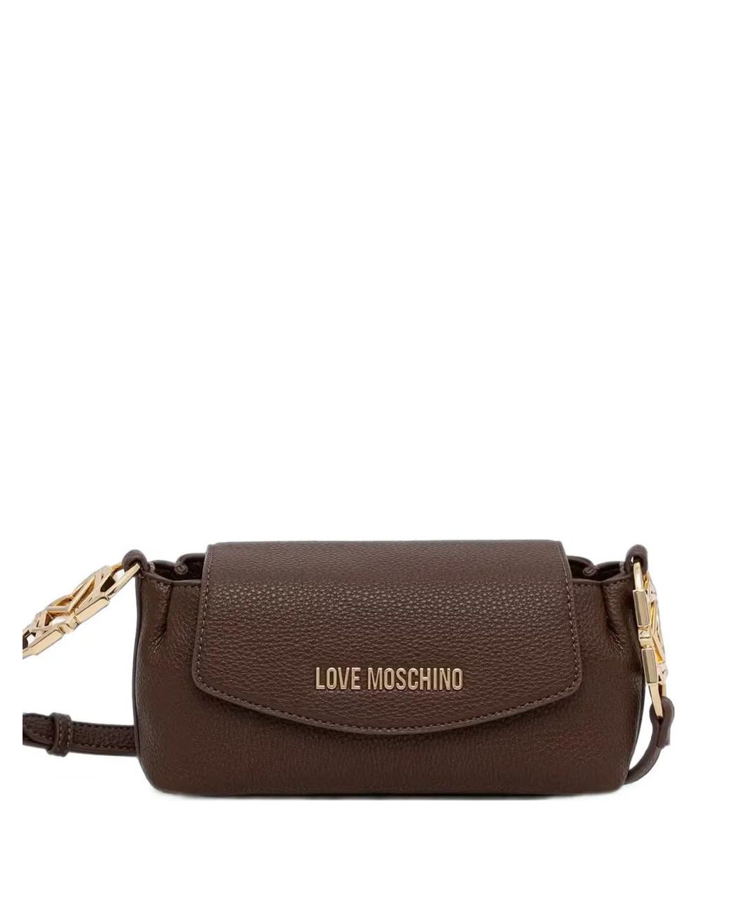 Love Moschino Brown Logo-Lettering Cross Body Bag