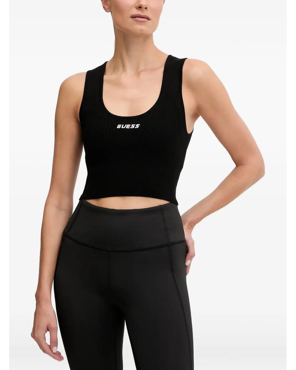 Guess Black Logo-Detail Tank Top