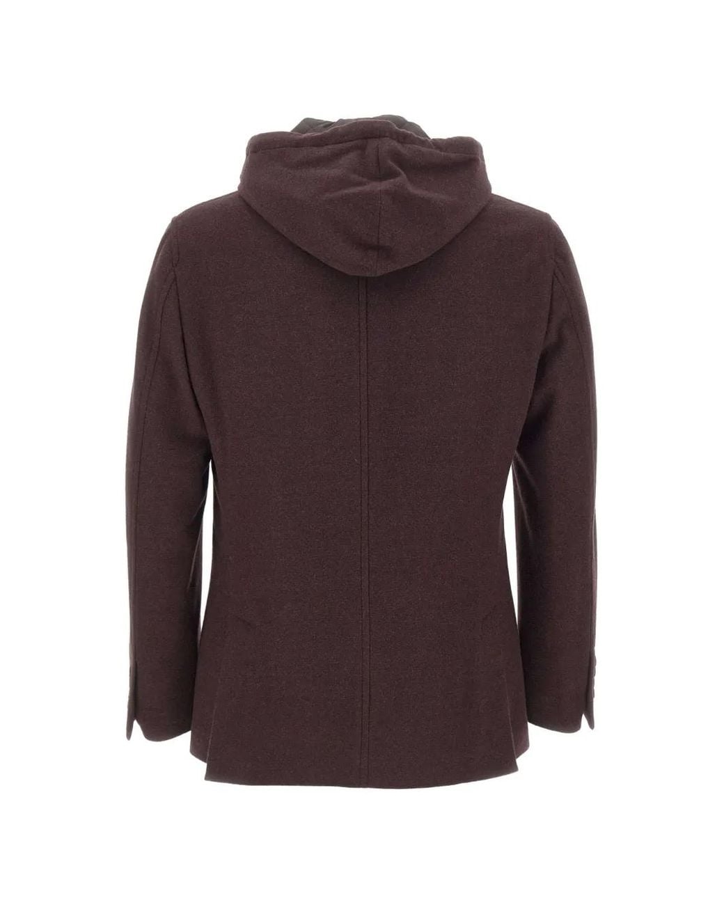 Eleventy Purple Double-Breasted Hooded Jacket for men