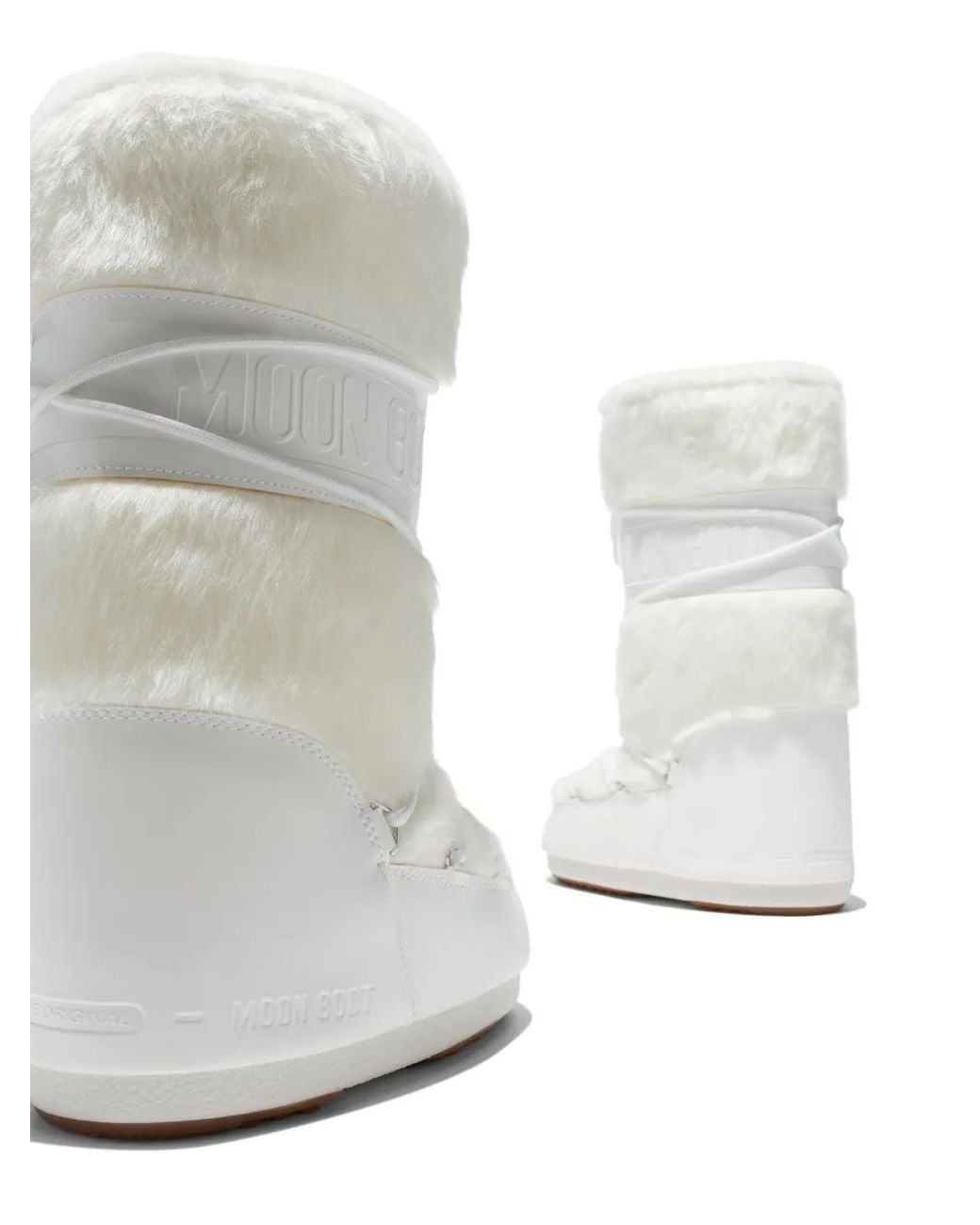 Moon Boot White Icon Eco-Fur Boots