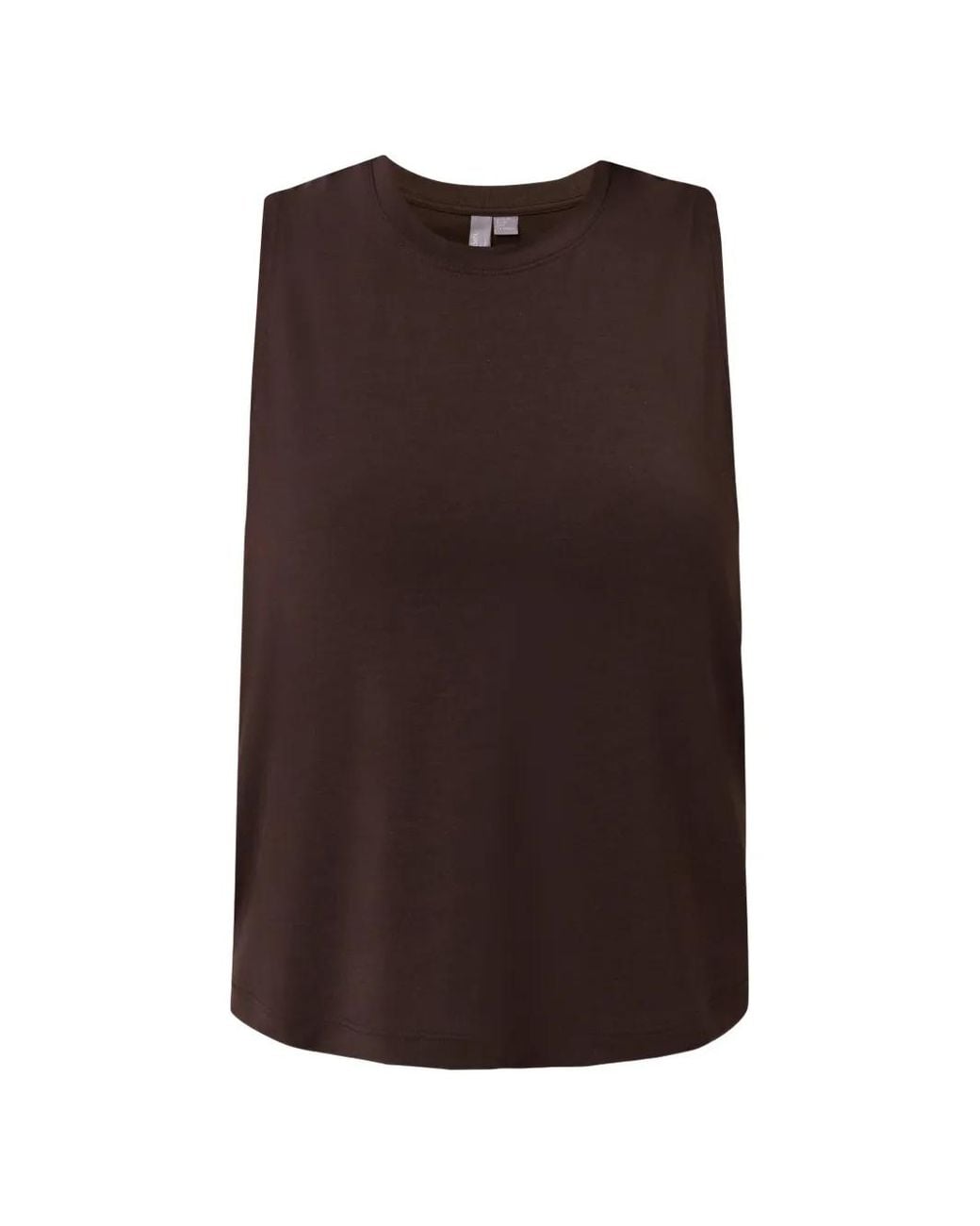 Sweaty Betty Brown Soft Flow Studio Twist-Back Sleeveless Top