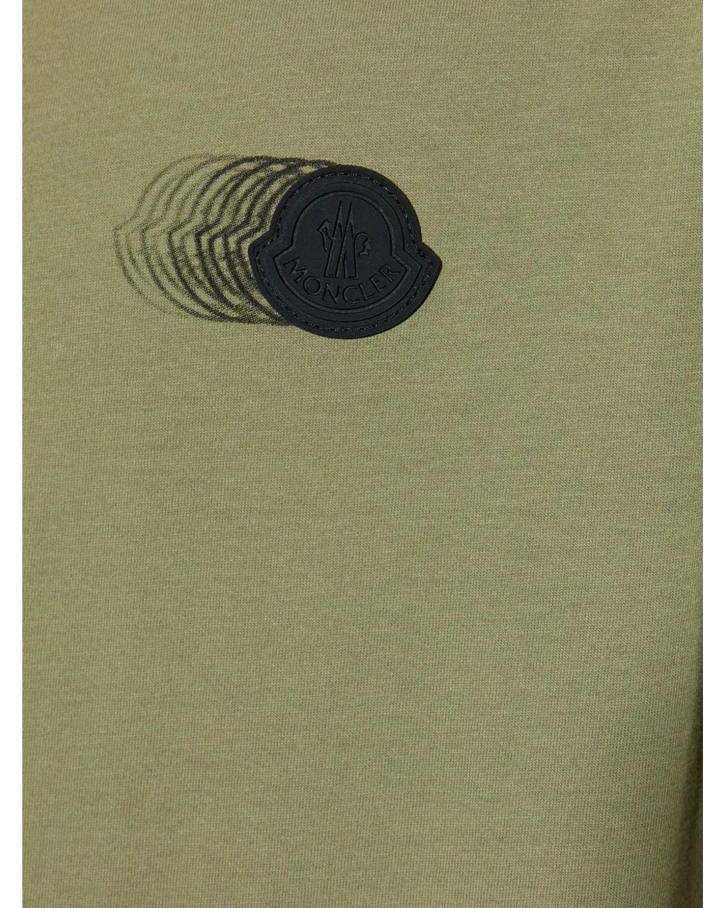 Moncler Green Logo-Patch T-Shirt for men