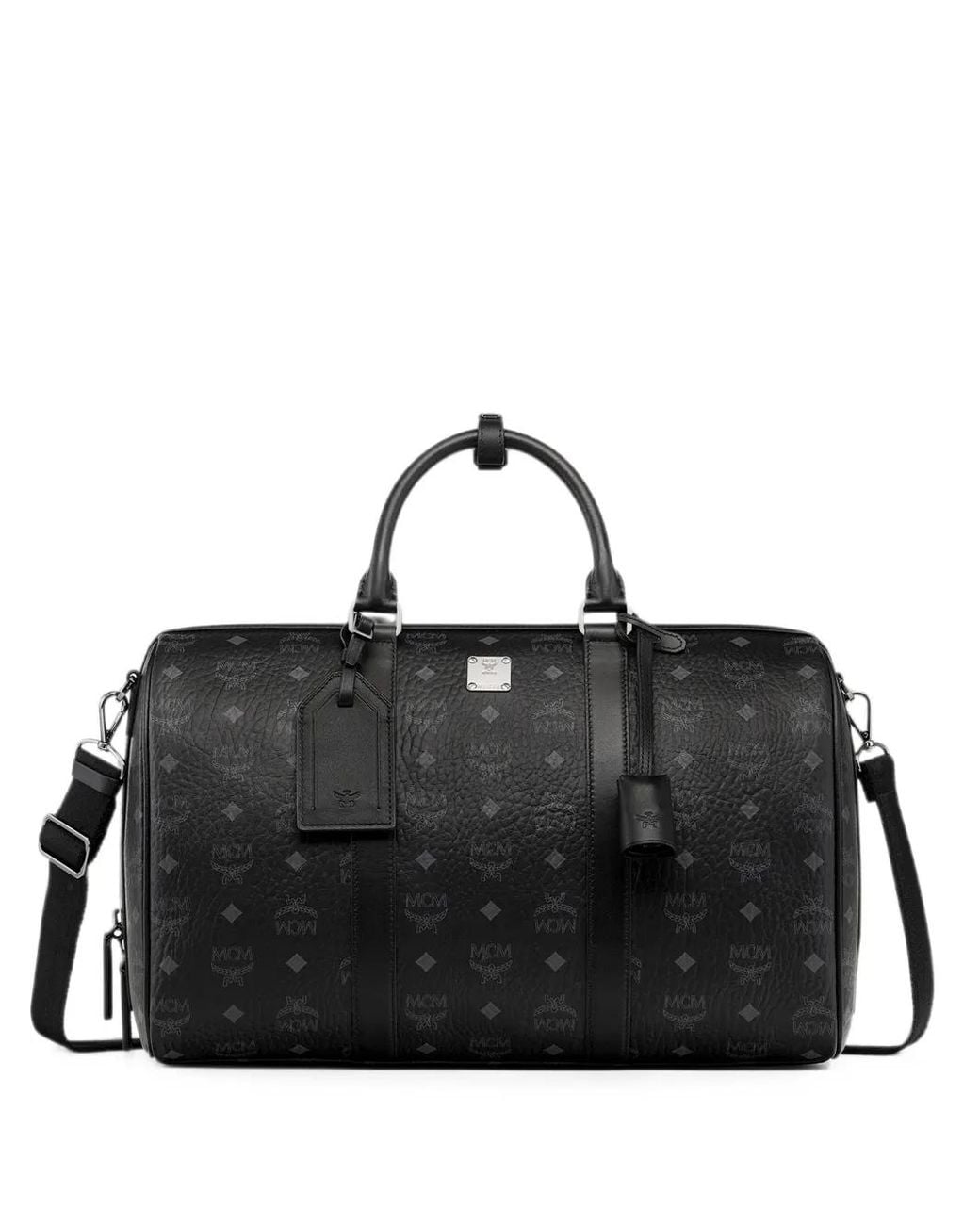 MCM Black Small Ottomar Visetos Weekender Bag