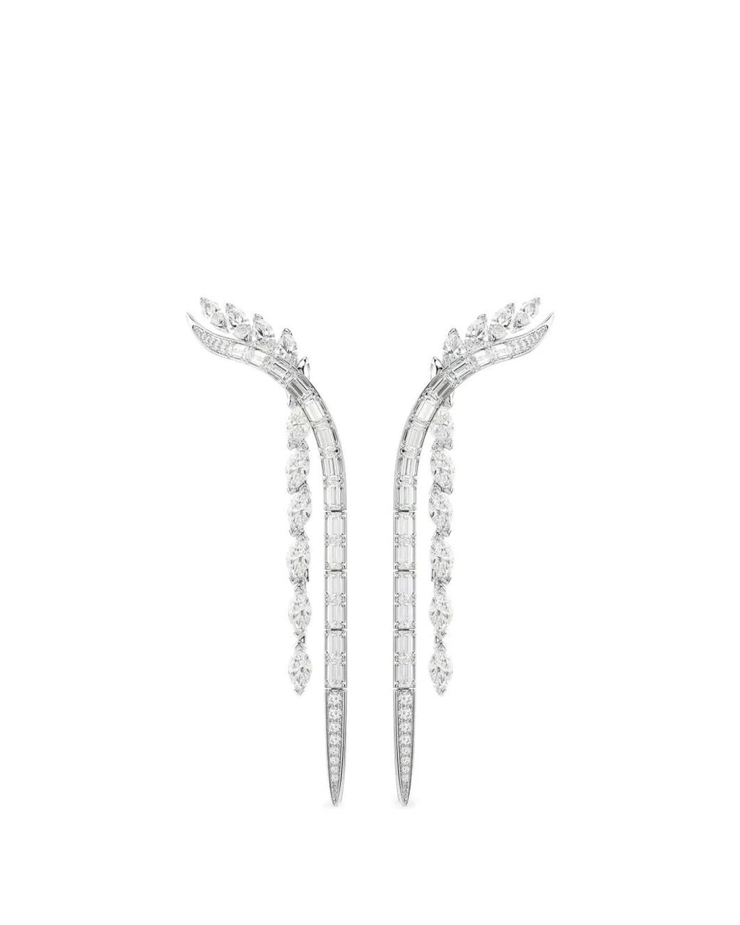 Swarovski White Mesmera Crystal-Embellished Drop Earrings