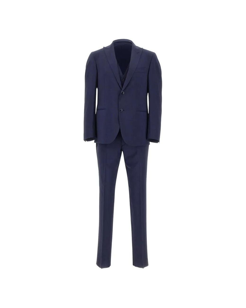 Corneliani Blue Single-Breasted Buttoned Suit for men
