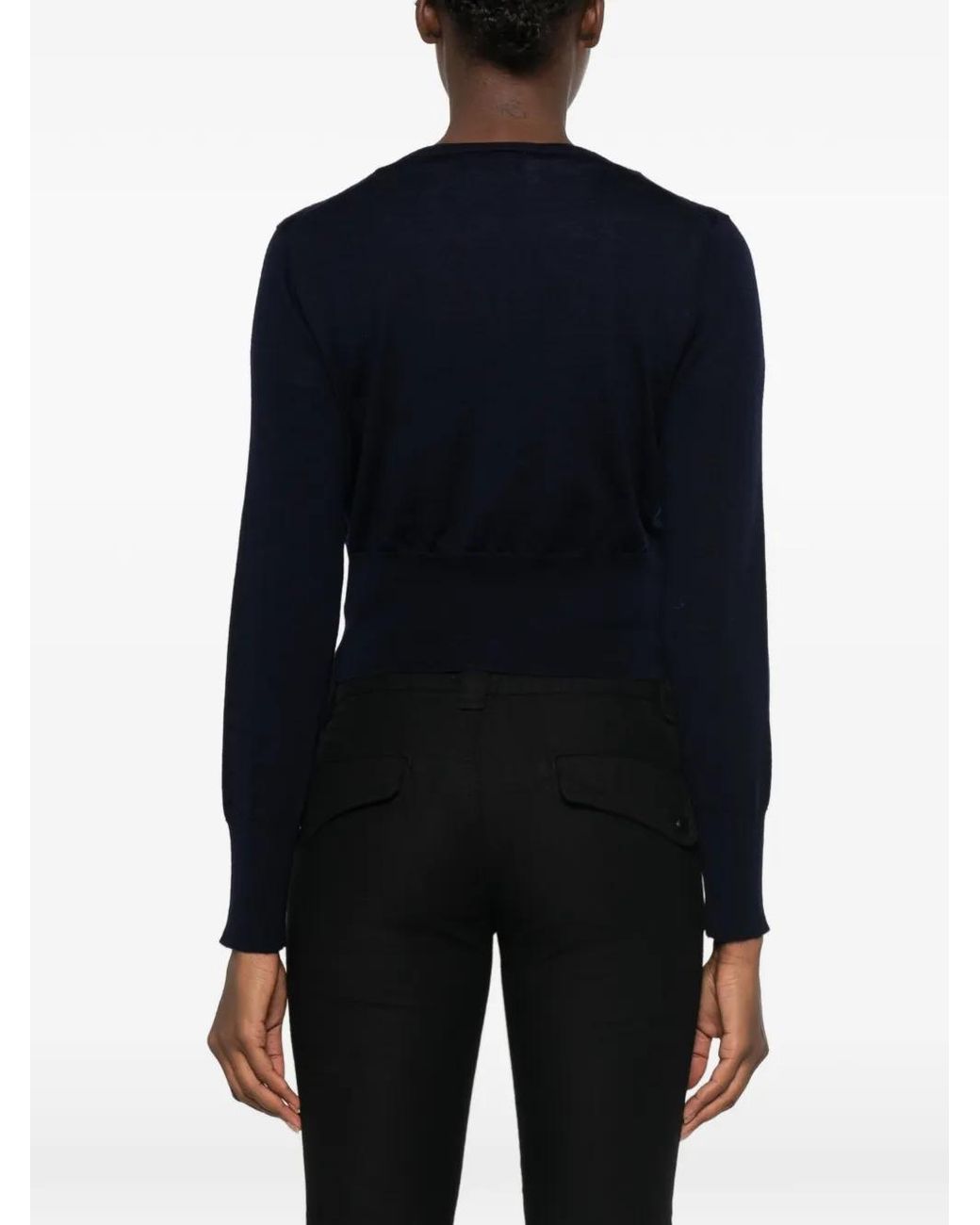 Le Petite Pulle Black Button-Fastening Cropped Cardigan