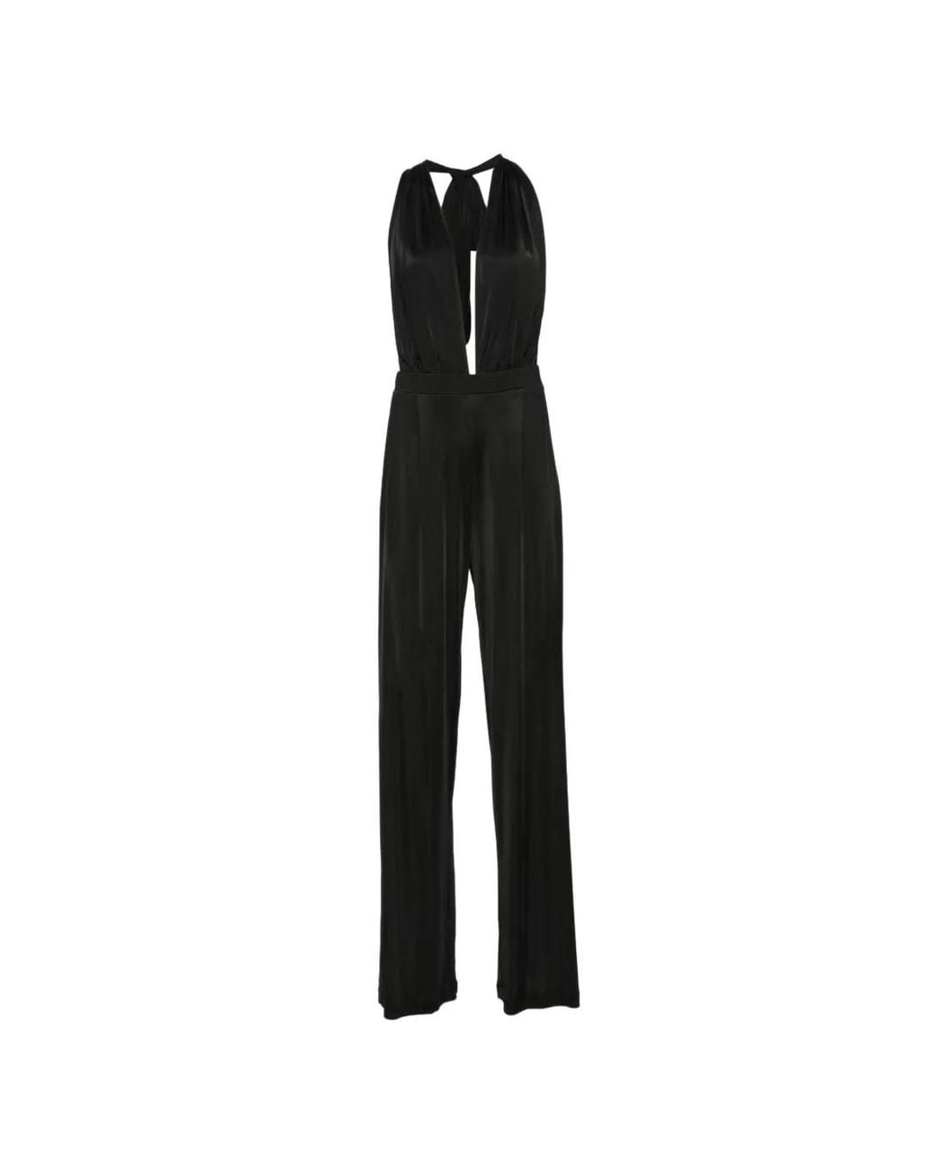 Amazuìn Black Halterneck Wide-Leg Jumpsuit