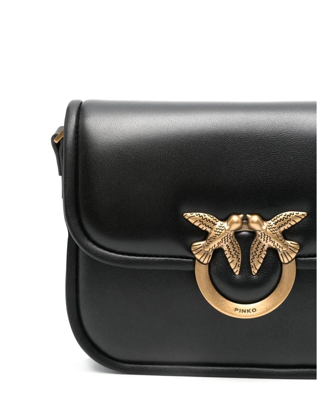 Pinko Black Love Box Bag Flap Mini Nappa By
