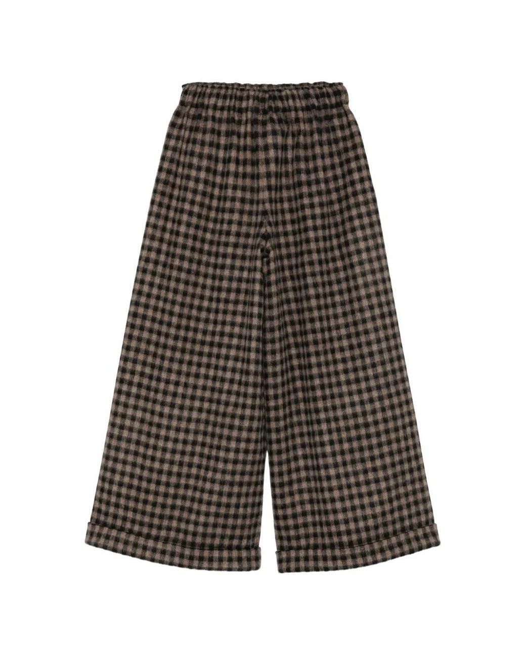 Daniela Gregis Gray Check Wool Trousers