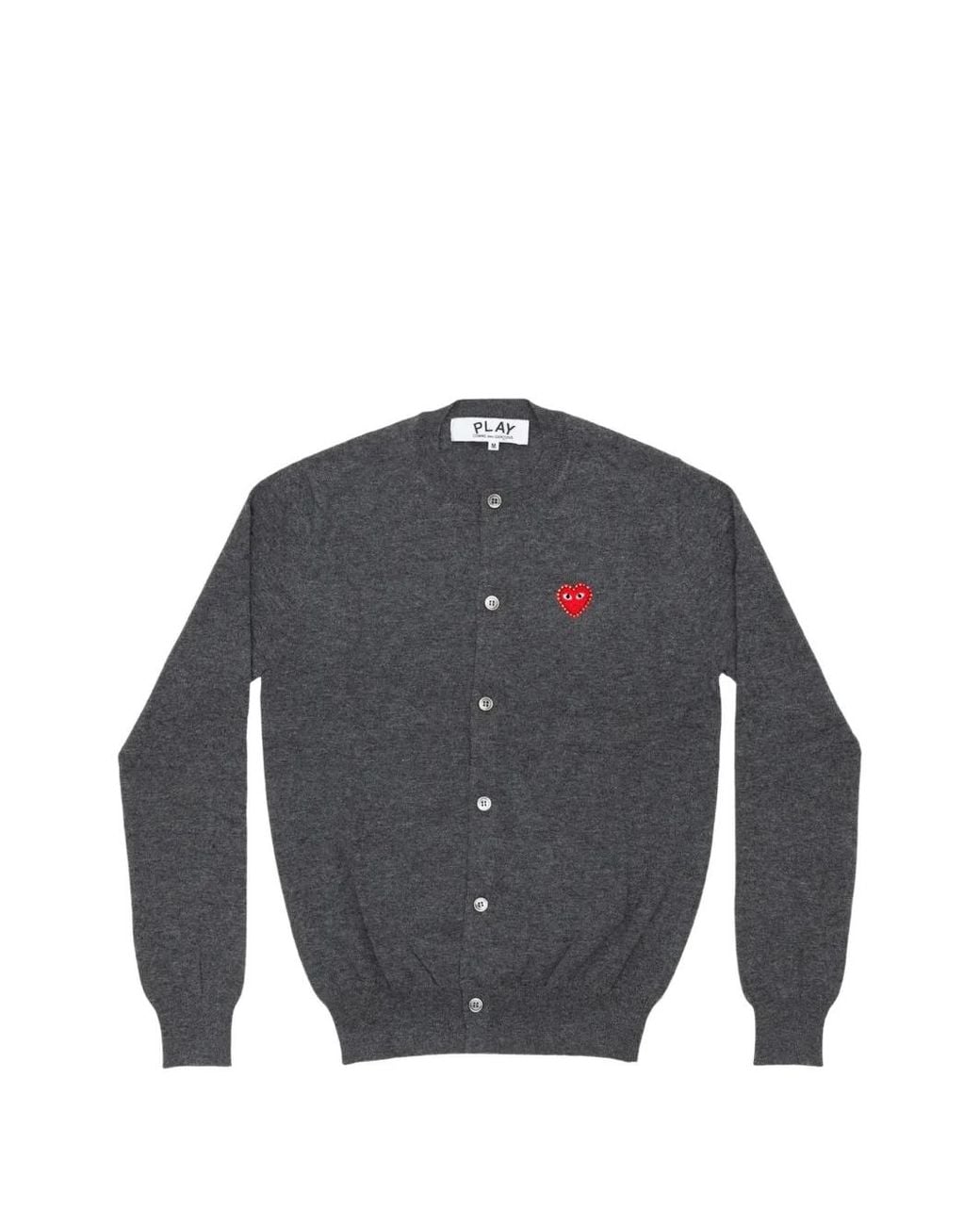 COMME DES GARÇONS PLAY Blue Rhinestone-Embellished Heart Cardigan