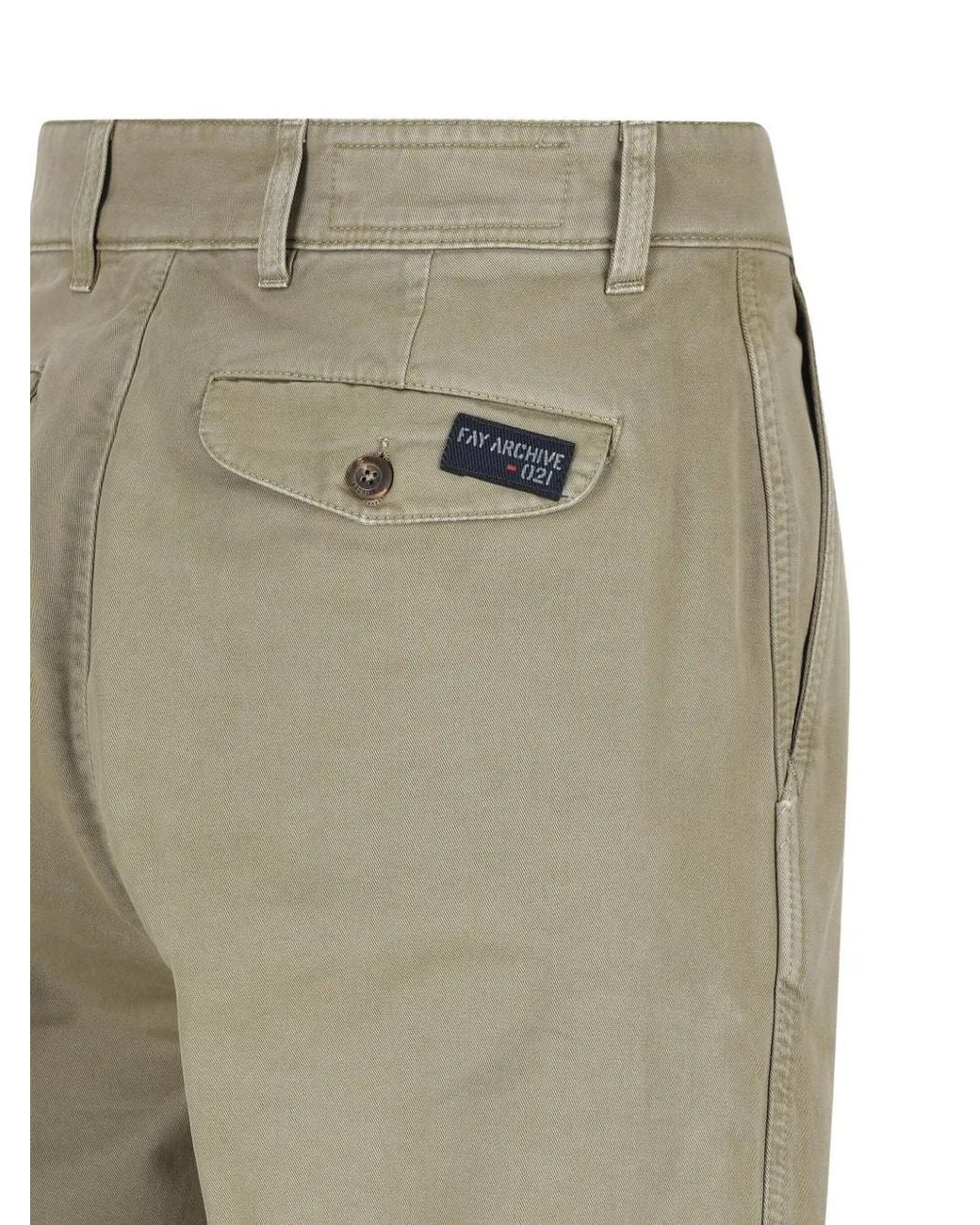 Fay Natural Cotton Trousers for men