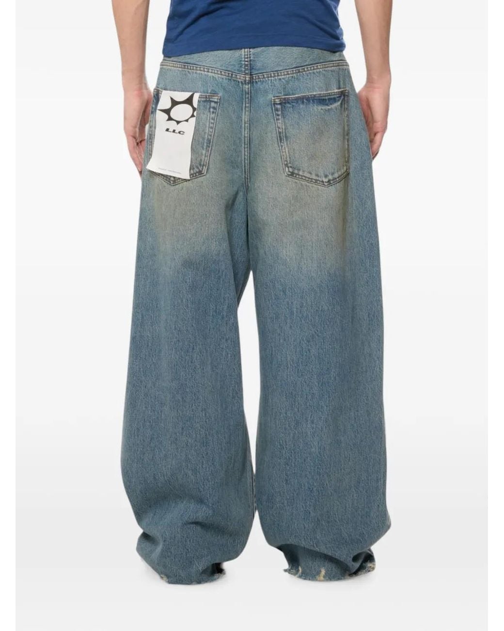 LLC Blue Distressed Loose-Fit Jeans for men