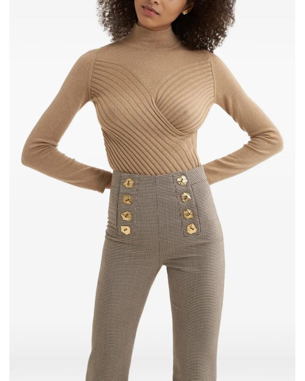 Violante Nessi Natural Roy Ribbed Turtleneck Sweater