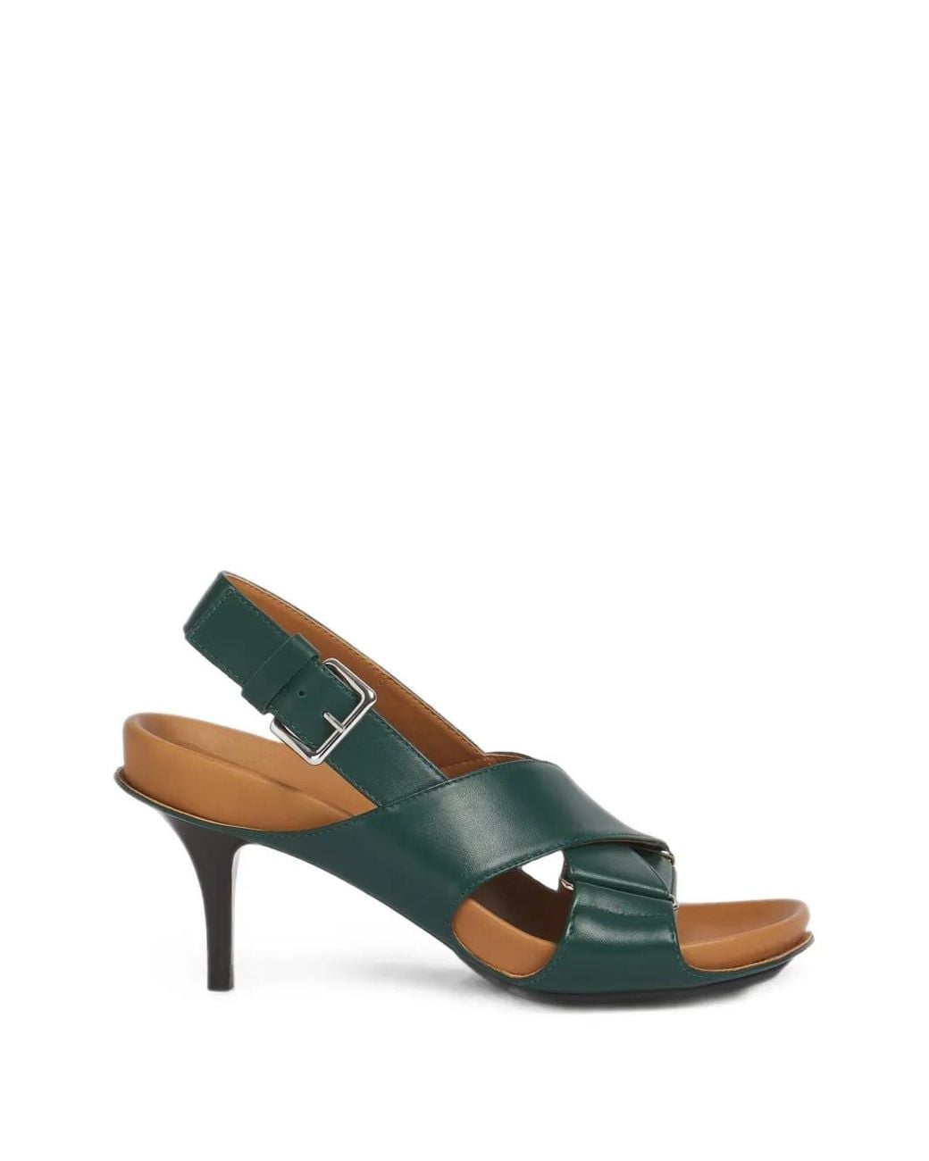 Marni Green Fussbett Crossover Sandals