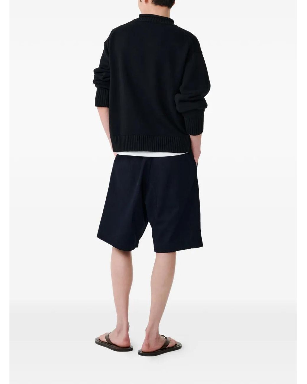 Studio Nicholson Black Elasticated-Waistband Shorts for men