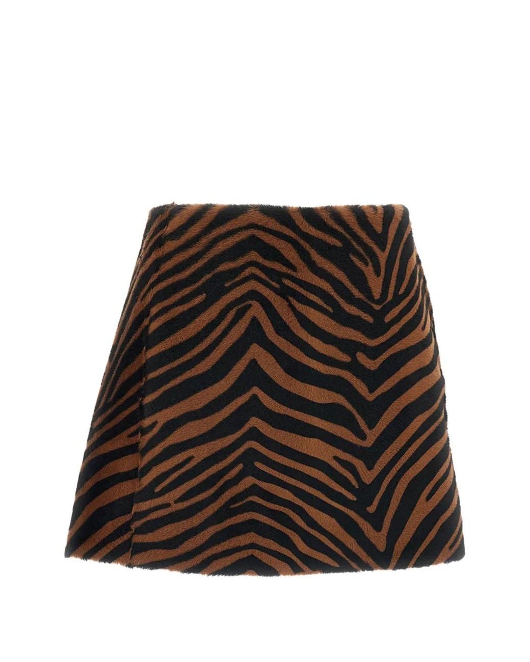 P.A.R.O.S.H. Brown Animal-Print Mini Skirt