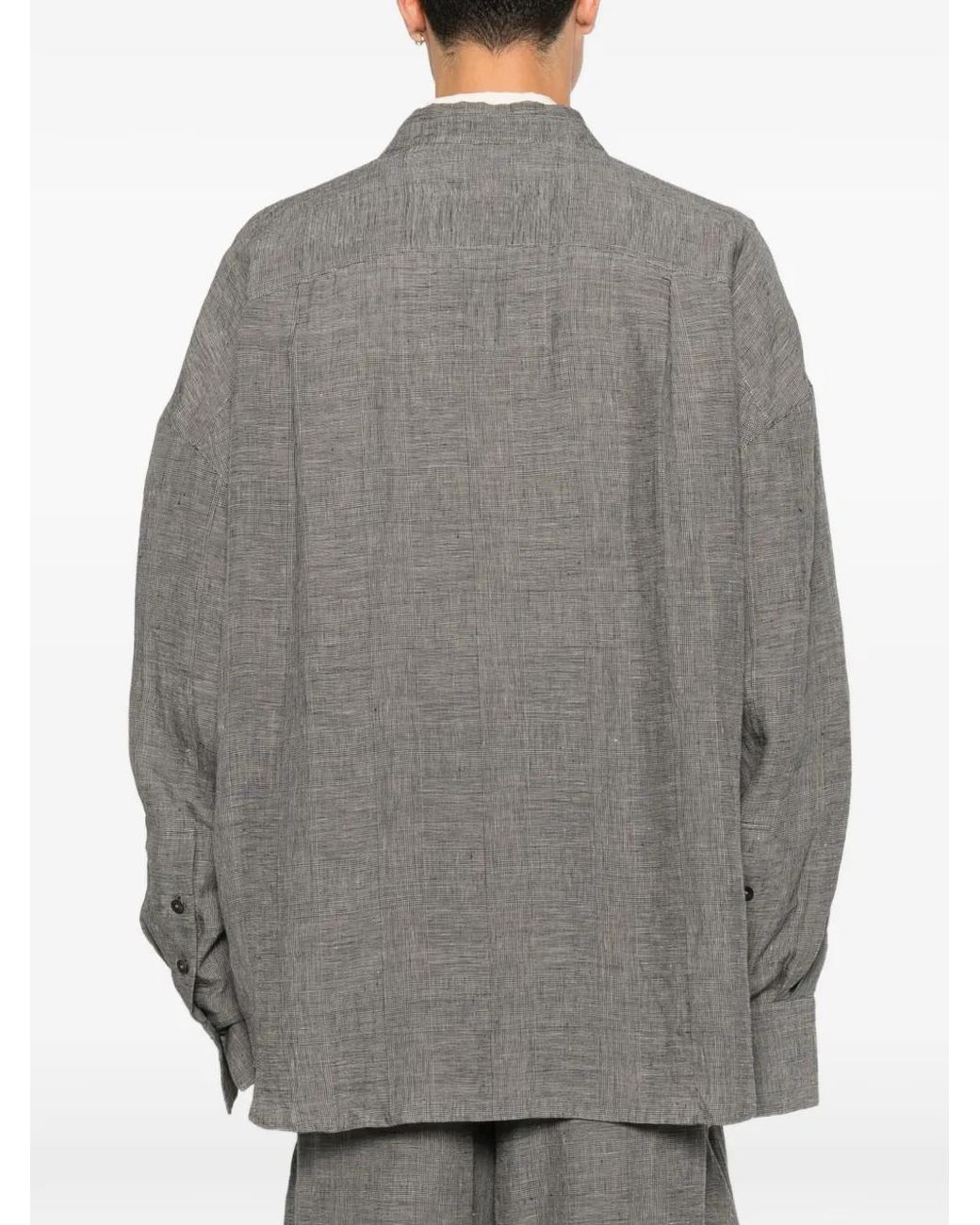 Ziggy Chen Gray Veste Croisée À Carreaux Prince De Galles for men