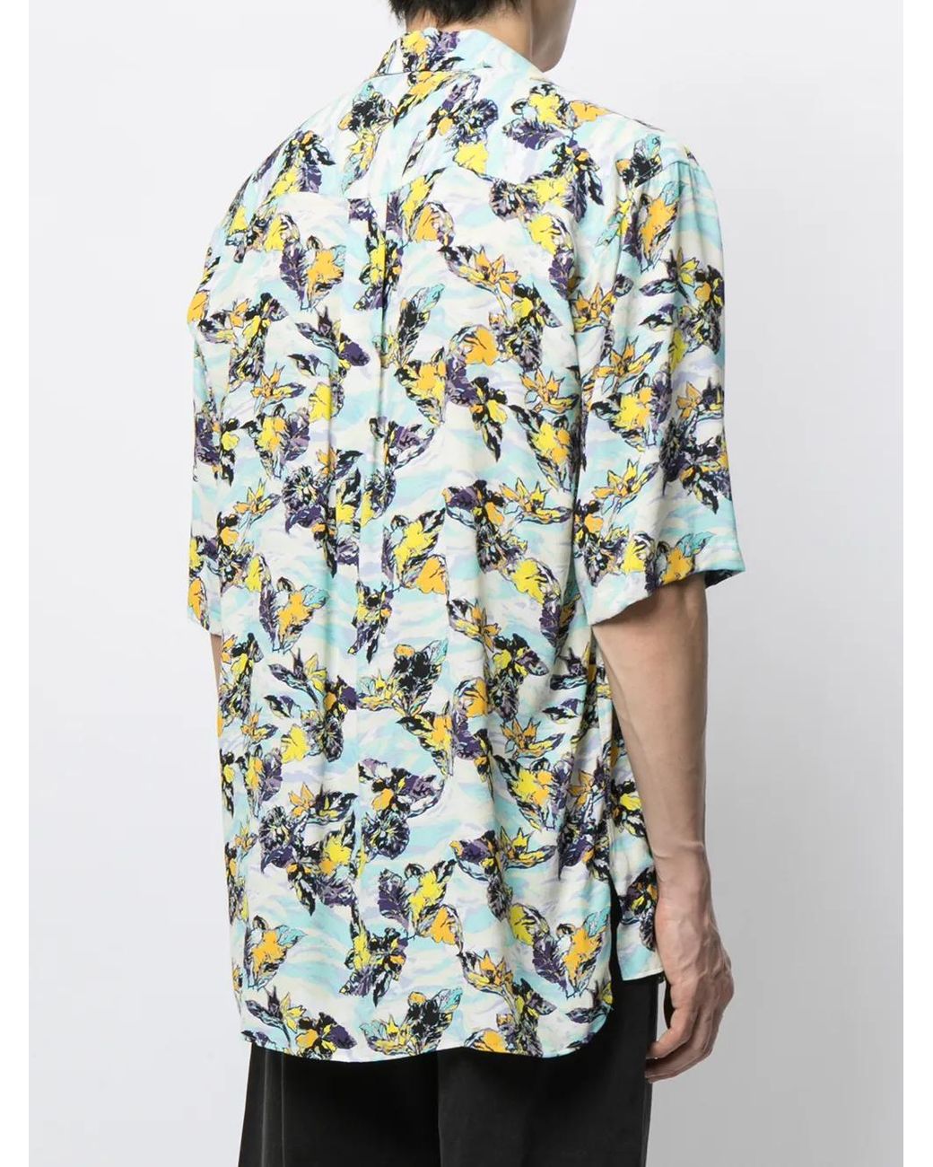 Sulvam Blue Aloha Short-Sleeve Shirt for men