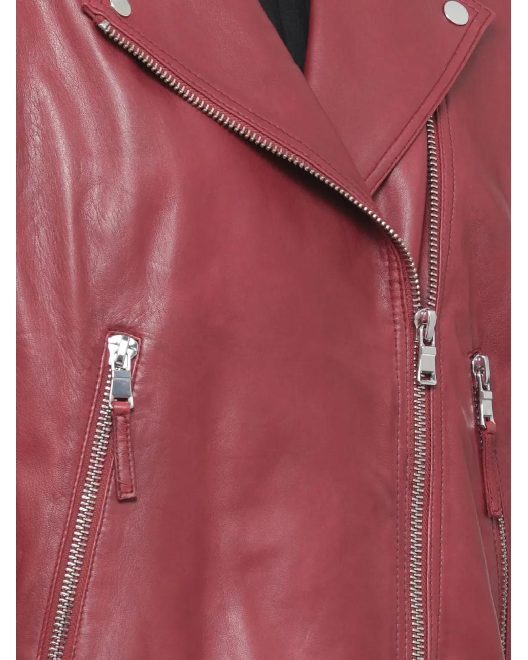 Bully Red Biker Leather Jacket