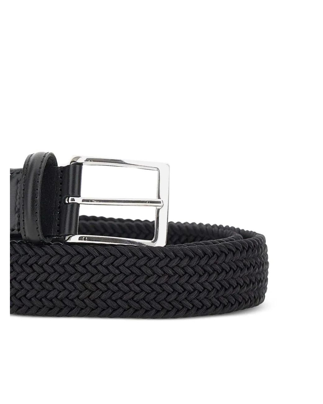 Athison White Braided Belt for men