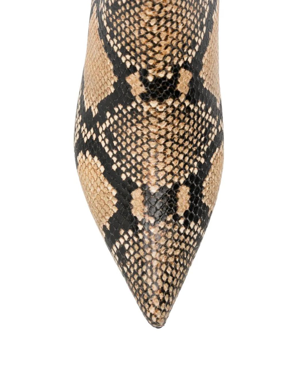 Aeyde Natural Sofie Snake Print Calf Leather Hazelnut