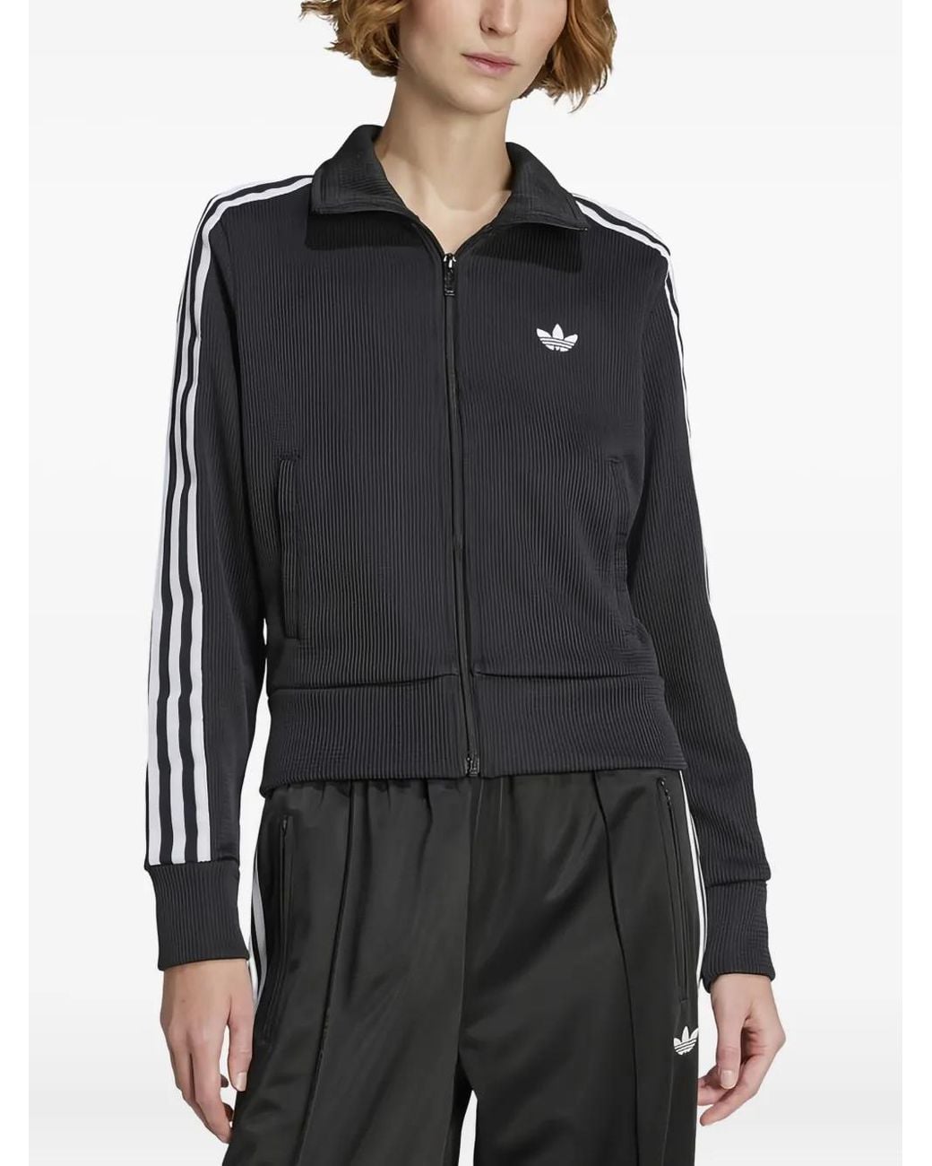 Adidas Black Stripes Zip Track Jacket
